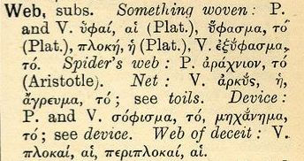 Imagen de la palabra web en el diccionario Woodhose